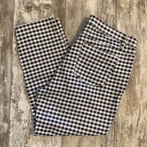 Baccini checker print capri/cropped pants
